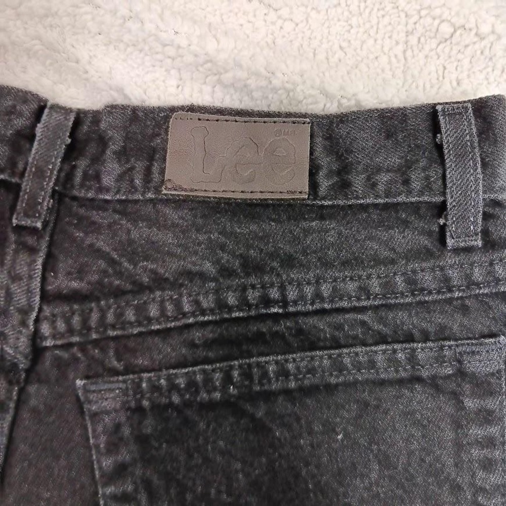 Vintage Lee Jeans Womens 12 Black High Rise Tapered Leg Denim 90s USA Classic - Picture 13 of 14